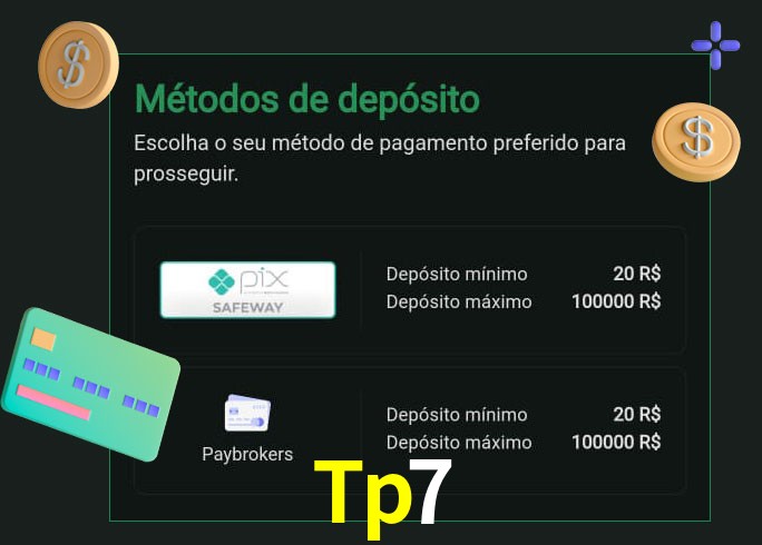 O cassino Tp7 oferece uma grande variedade de métodos de pagamento